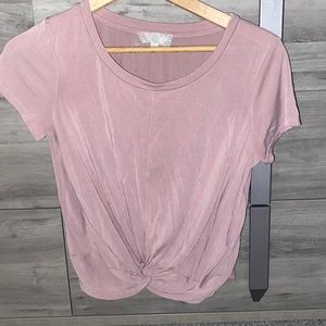 Pale Pink Front Tie Tee by Pink Rose